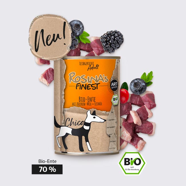 Bio-Ente mit Beeren-Mix + Leinöl
